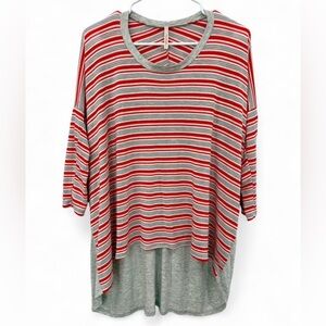 NWOT My Story Striped High Low 3/4 Sleeve Basic Casual Top Small Everyday Wear